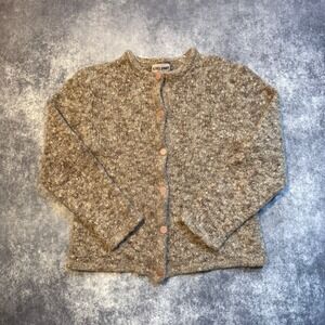 Vintage Alfred Dunner‎ Womens XL Brown Mohair Wool Button Up Cardigan Sweater